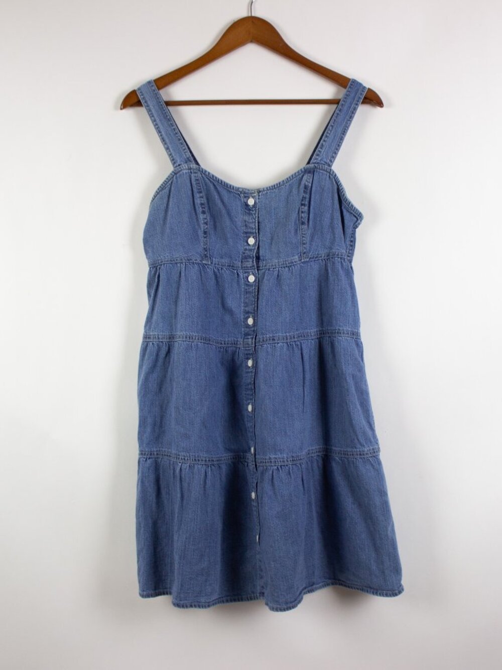 Levi’s Denim Babydoll Dress Y2K 90s Button Front Country Cowgirl